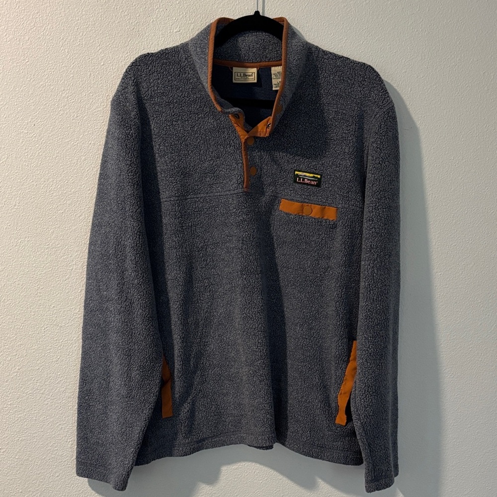 L.L. Bean - fleece quarter buttons - L